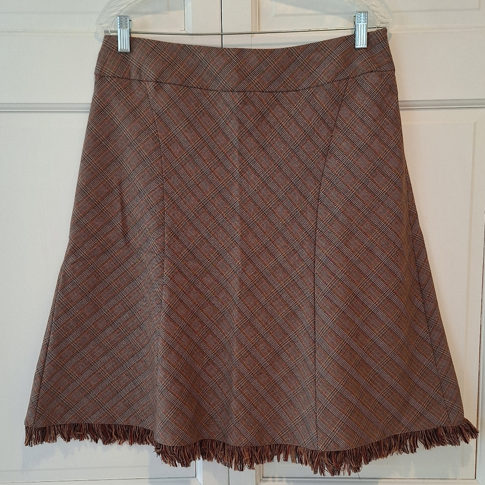 Studio 1940 tartan skirt with fringe hem